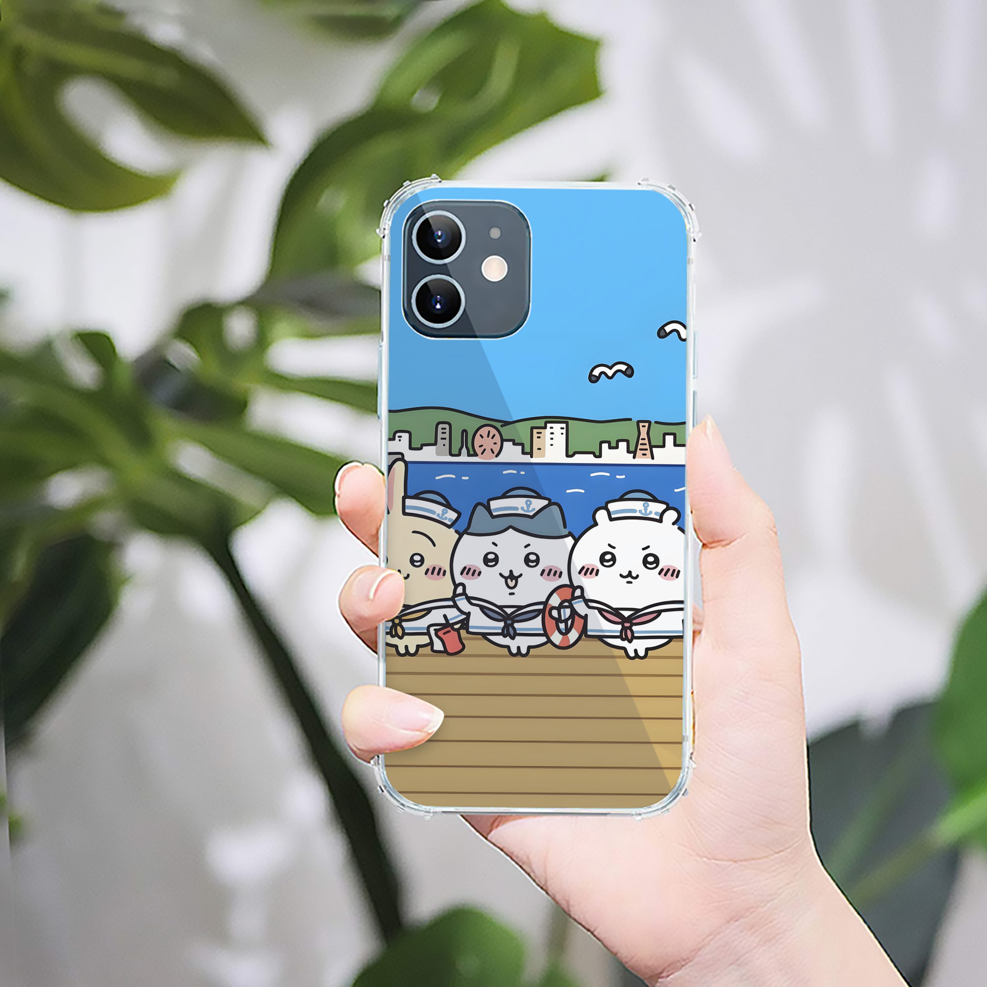 （画像用） ちいかわ Chii-kawa 【iPhone 12シリーズ対応】透明スマホケース（クリアソフトケース）